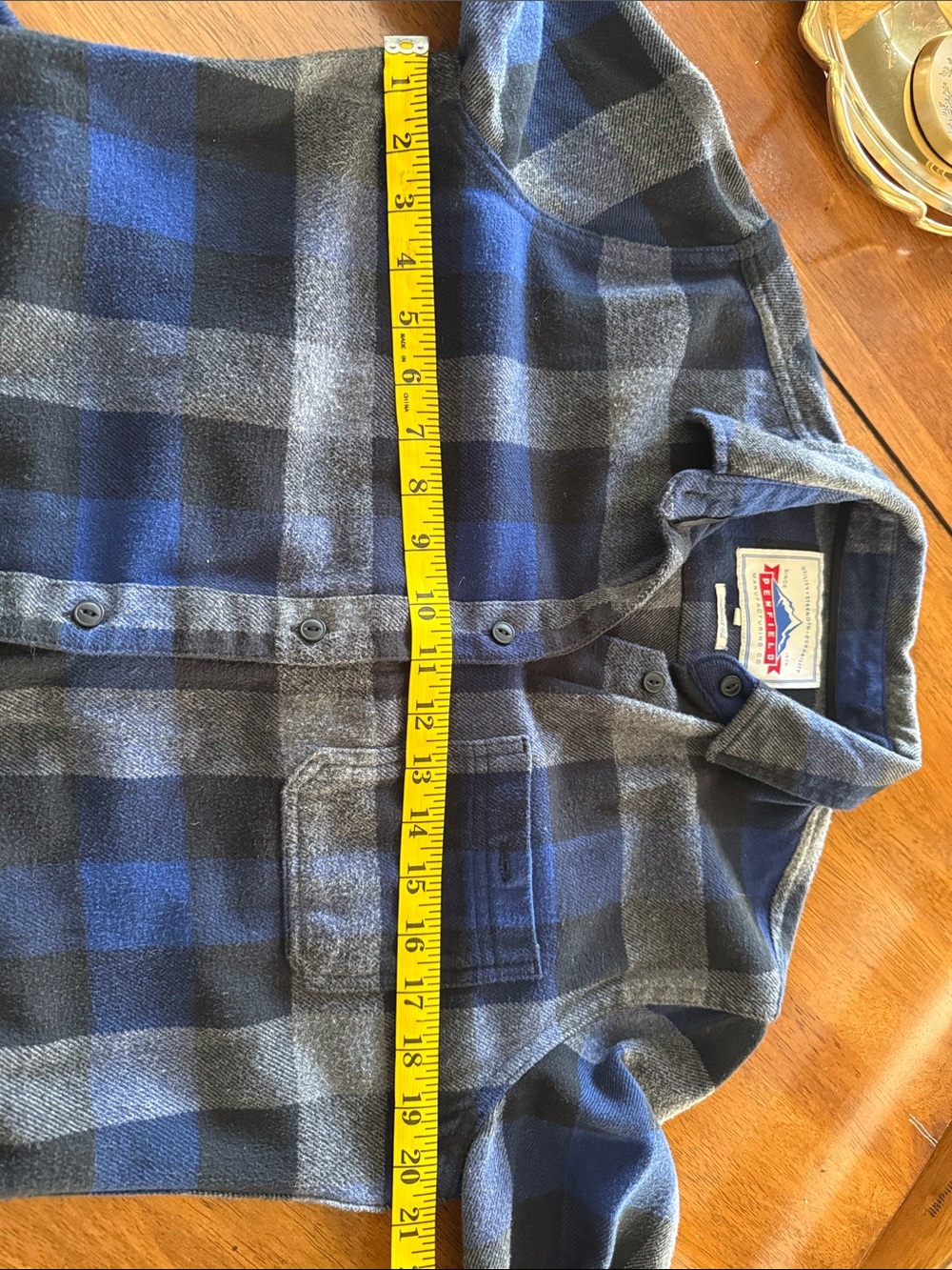 Penfield Boyfriend fit Flannel blue grey buffalo plaid M - Picture 9 of 10